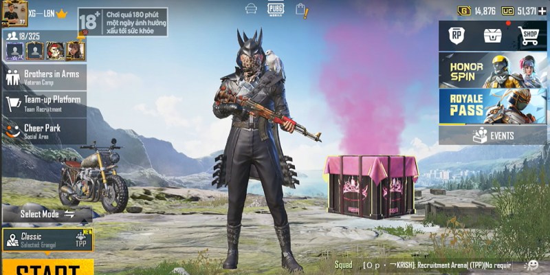 Acc PUBG Mobile free rank cao, outfit đẹp VIP 2025
