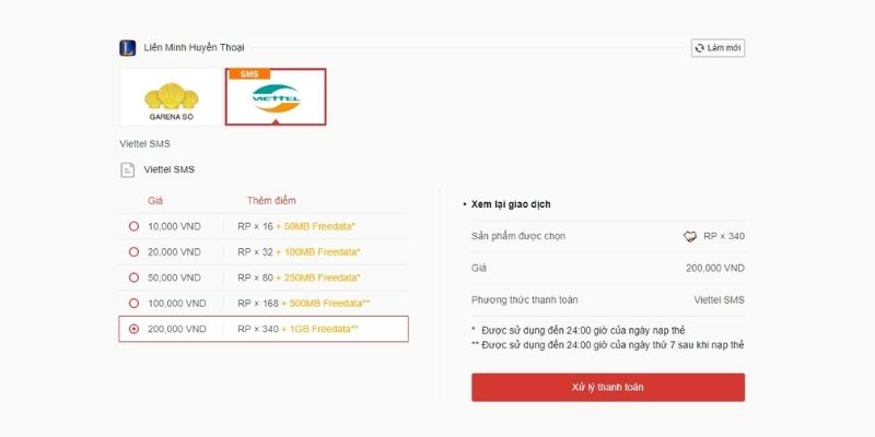 Các lưu ý khi nạp thẻ Garena bằng SMS