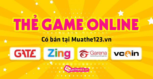 Mua thẻ game online, mua thẻ garena, vcoin, zing, gate giá rẻ