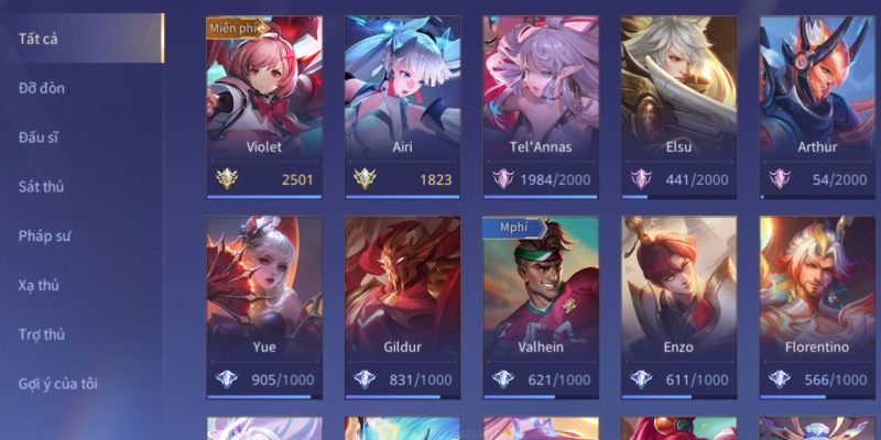 nick trắng garena