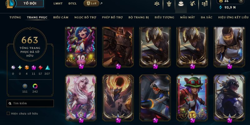nick trắng lol