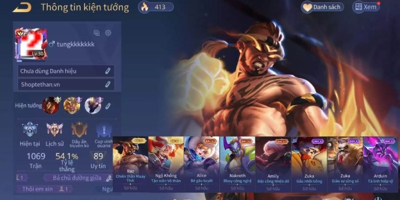 tặng acc garena