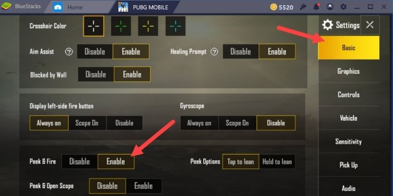 chỉnh nghiêng người trong Pubg Mobile