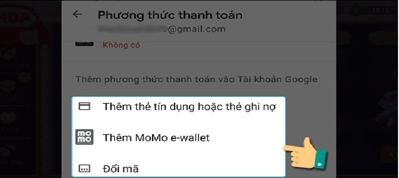 Chọn phương thức nạp ví Momo