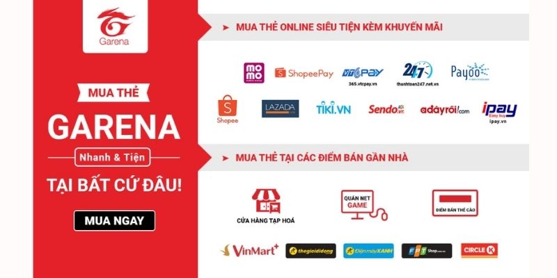 Thẻ cào Garena miễn phí mới nhất
