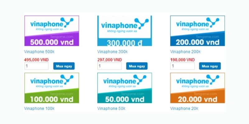 Thẻ cào Vinaphone 500k miễn phí