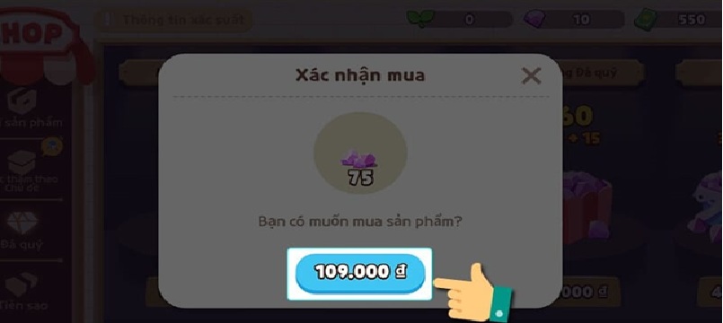 Xác nhận gói mua đá quý